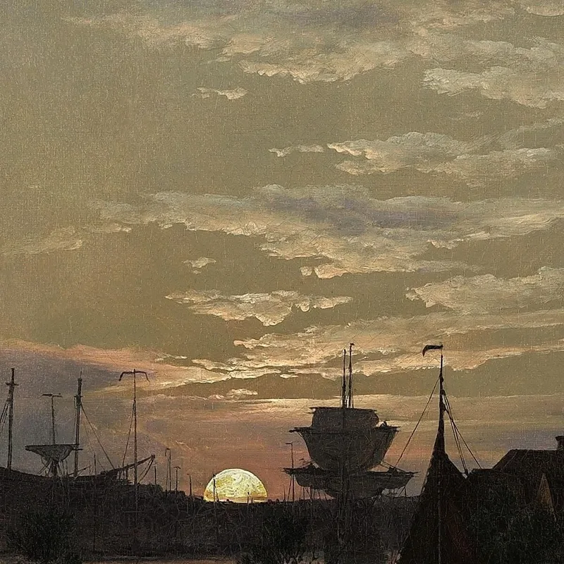 Świnoujście Im Mondschein Johan Christian Dahl