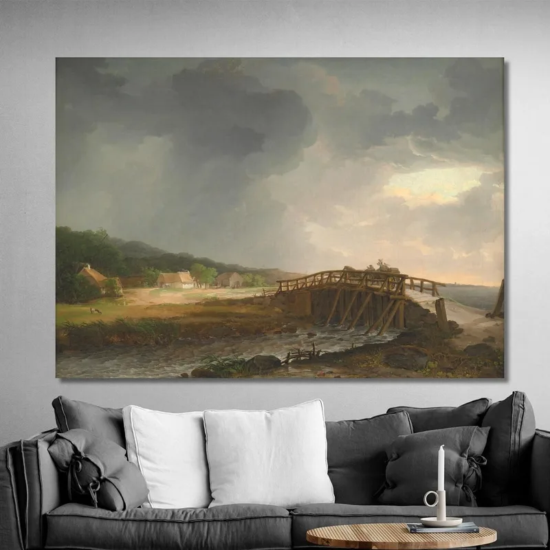 Le Pont Sur La Rivière Tryggevælde Avec Vue Sur Køge Zélande Johan Christian Dahl