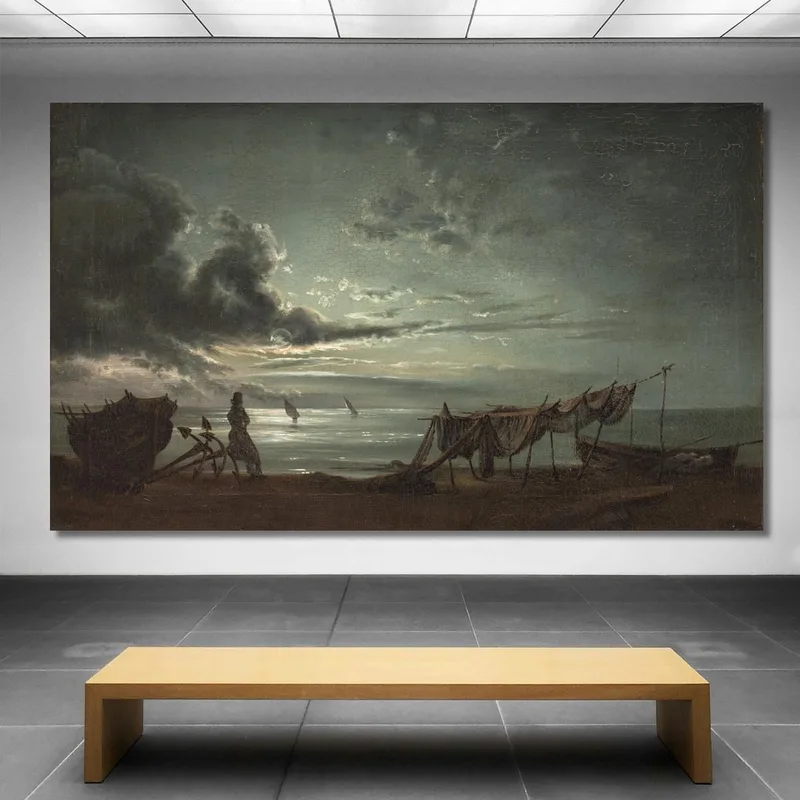 Il Golfo Di Napoli Al Chiaro Di Luna Johan Christian Dahl