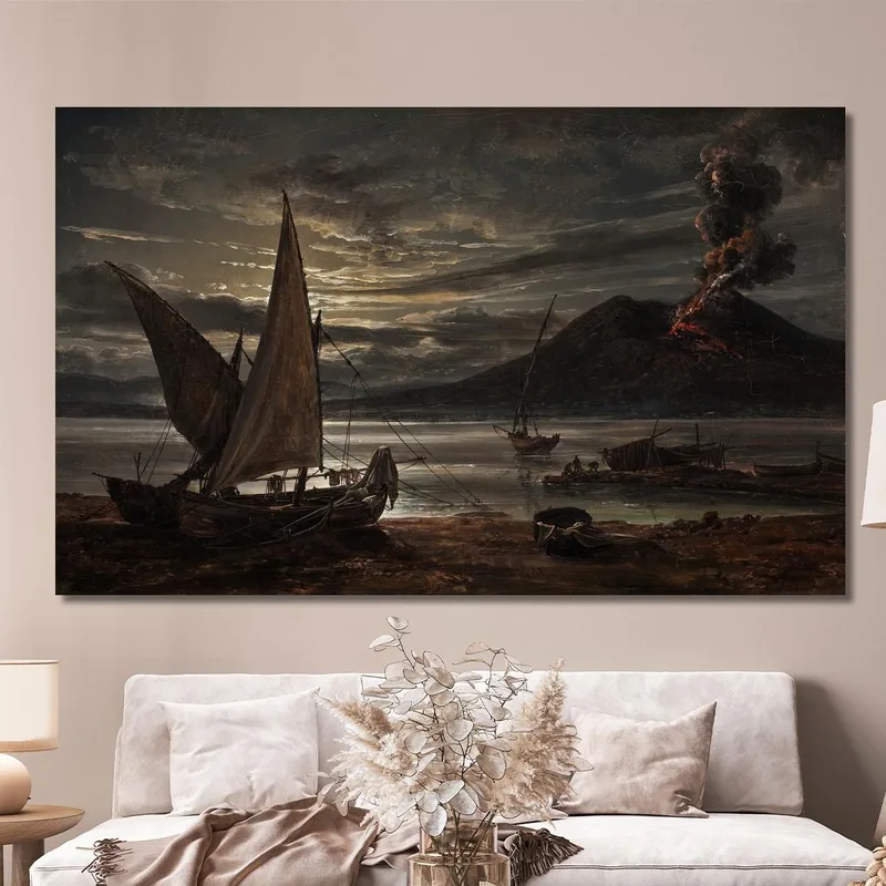 Le Vésuve En Éruption. Clair De Lune Johan Christian Dahl