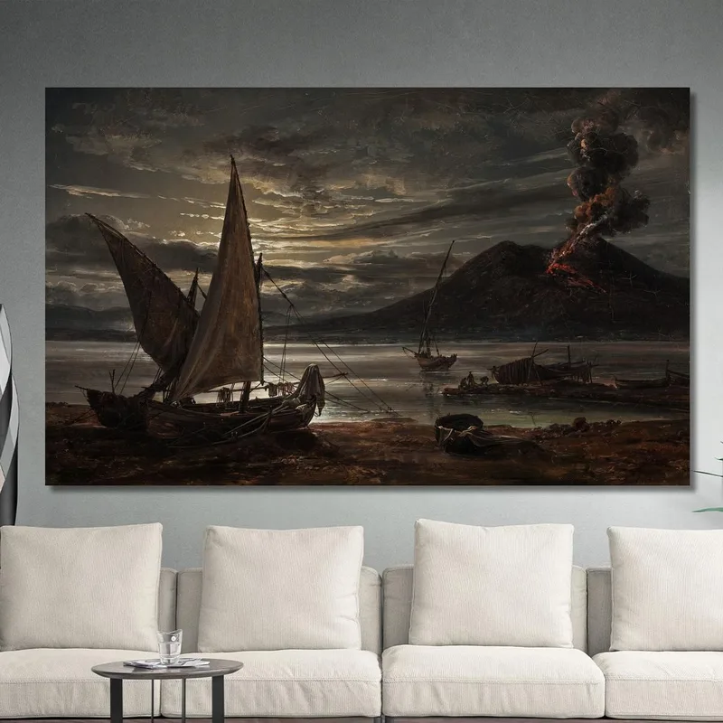 Le Vésuve En Éruption. Clair De Lune Johan Christian Dahl