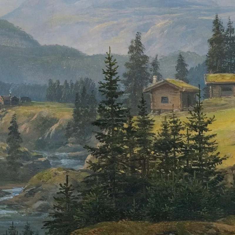 Vue De La Ferme Øylo Dans Le Valdres Johan Christian Dahl