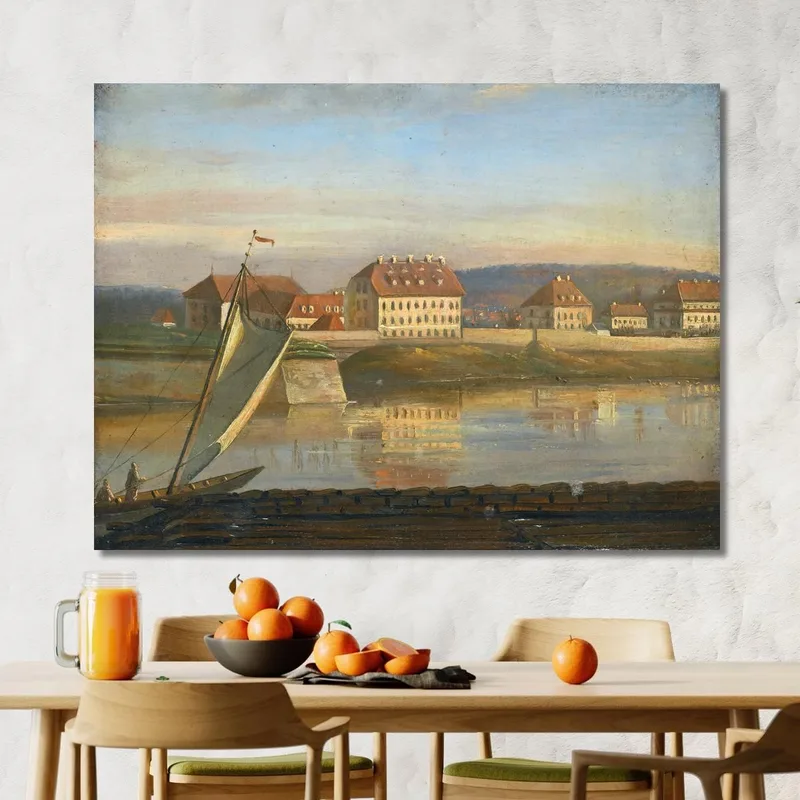Blick Über Die Elbe Und Die Kaserne Johan Christian Dahl
