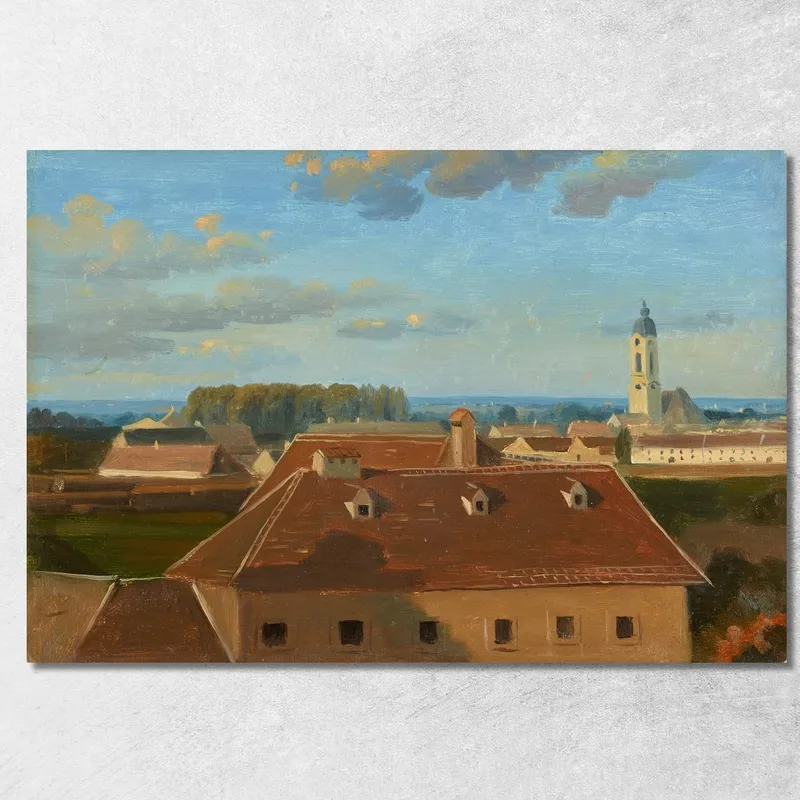 Vista Sullo Schanzel Fino All'Augarten Johann Peter Krafft quadro stampa su tela