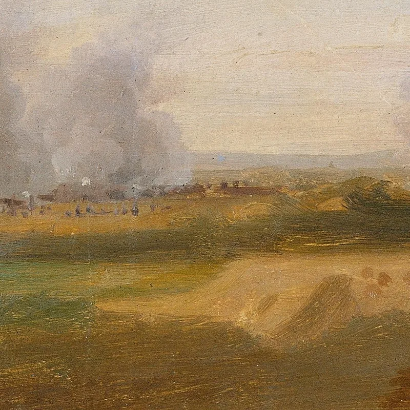 Landschaftsstudie Mit Brennenden Dörfern Im Hintergrund Johann Peter Krafft