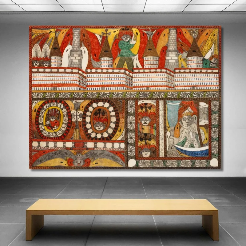 L'Orribile Incendio Gigante Della Madre - Granaio - Est - Muro - Sala Della Città Gigante Adolf Wölfli