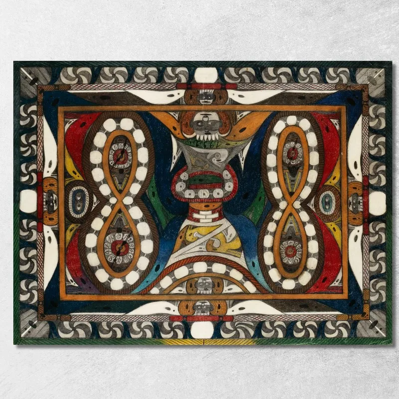 Orologio Da Parete - Serpente Adolf Wölfli quadro stampa su tela
