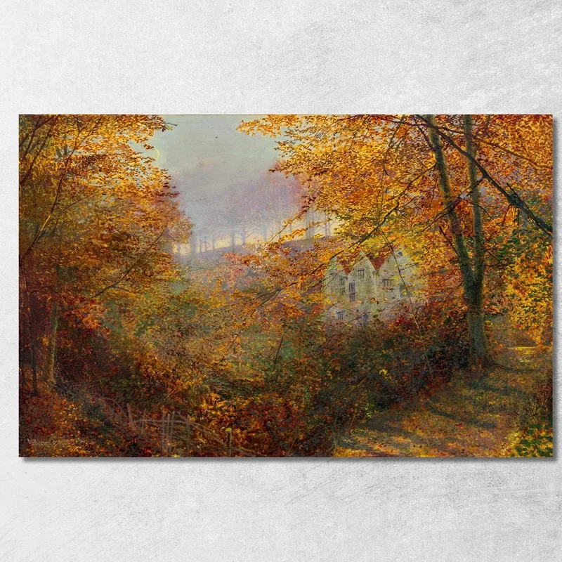 Ein Haus In Einer Lichtung John Atkinson Grimshaw drucken auf leinwand
