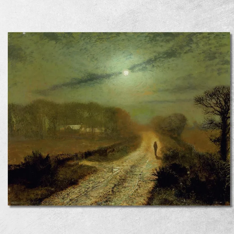 Eine Mondbeschienene Landschaft John Atkinson Grimshaw drucken auf leinwand