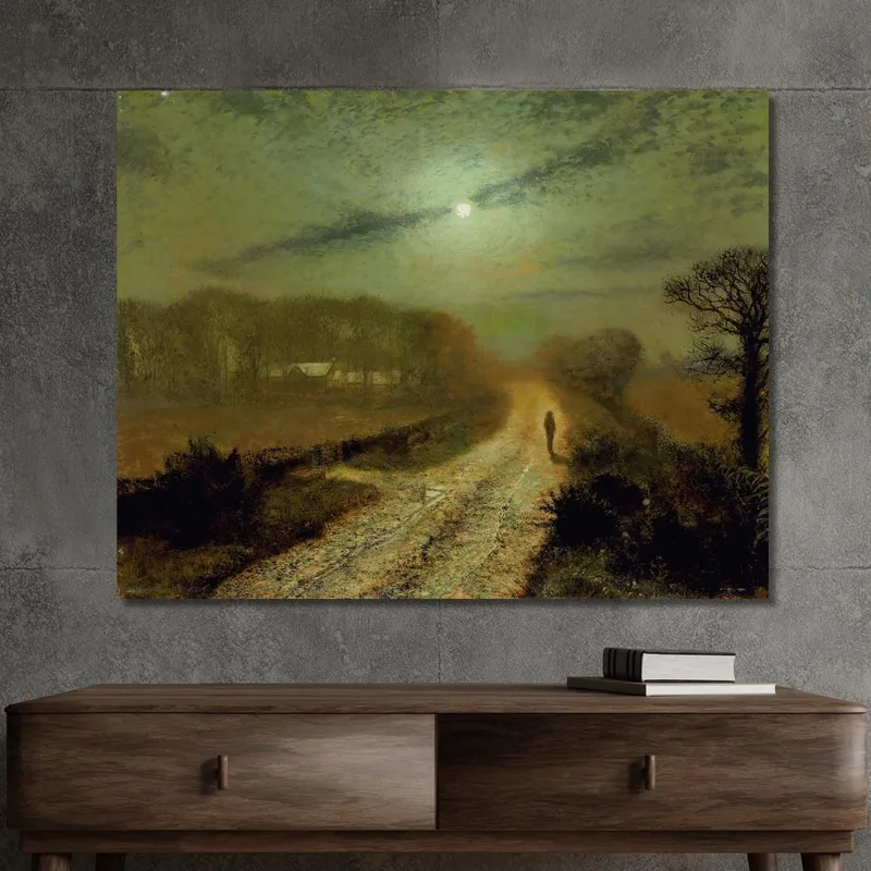Eine Mondbeschienene Landschaft John Atkinson Grimshaw