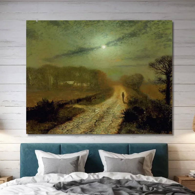 Eine Mondbeschienene Landschaft John Atkinson Grimshaw