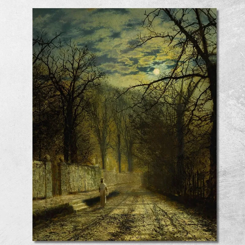 Eine Mondbeschienene Straße 2 John Atkinson Grimshaw drucken auf leinwand