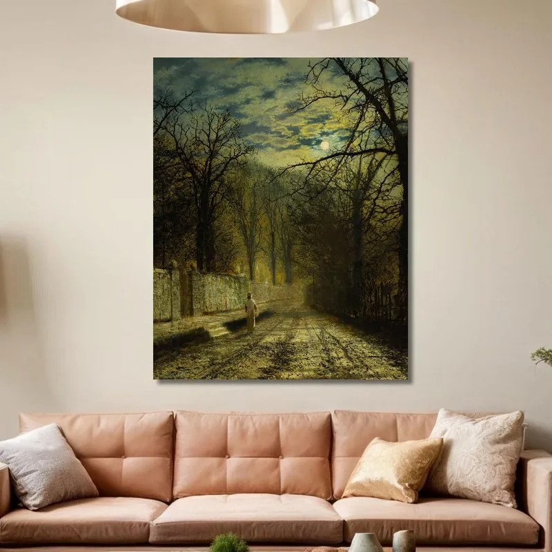 A Moonlit Street 2 John Atkinson Grimshaw