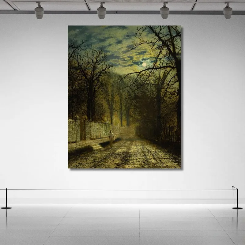 A Moonlit Street 2 John Atkinson Grimshaw