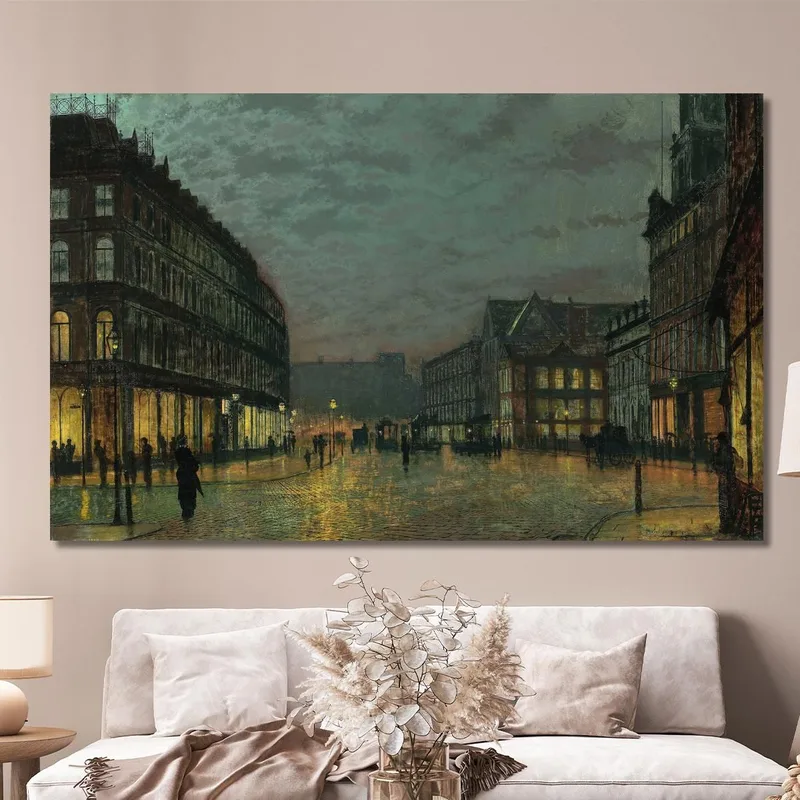 Boar Lane Leeds Bei Lampenlicht John Atkinson Grimshaw
