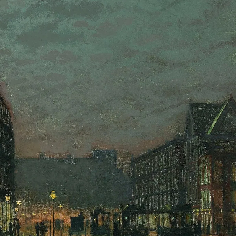 Boar Lane Leeds Bei Lampenlicht John Atkinson Grimshaw