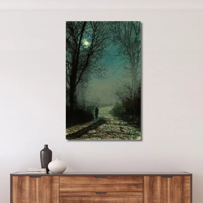 Amantes En Un Sendero Iluminado Por La Luna John Atkinson Grimshaw