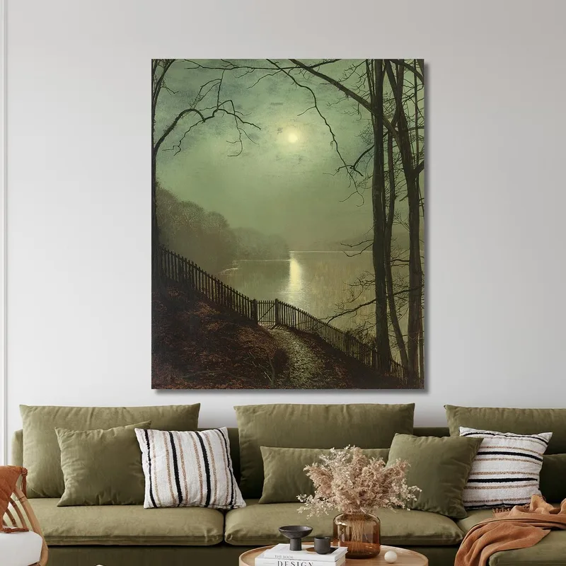Luz De Luna Sobre El Lago Roundhay Park Leeds John Atkinson Grimshaw