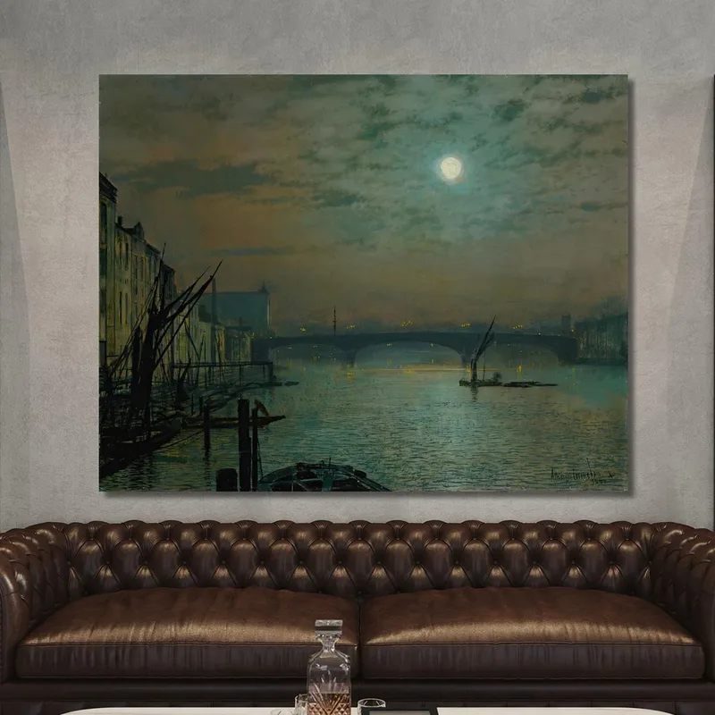 Ponte Di Southwark Al Chiaro Di Luna John Atkinson Grimshaw