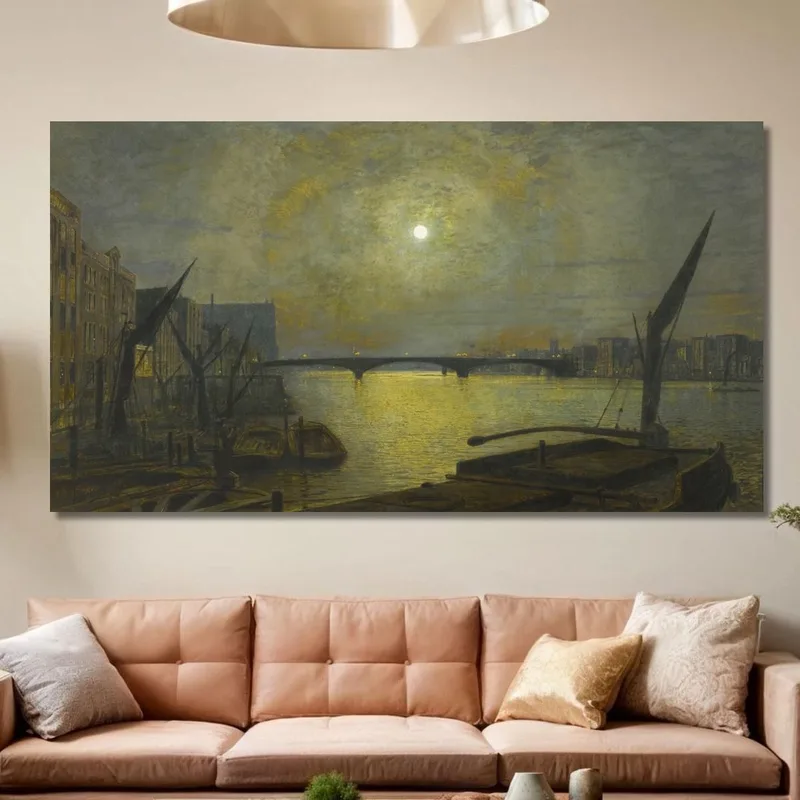 Southwark Bridge Von Blackfriars Im Mondlicht John Atkinson Grimshaw