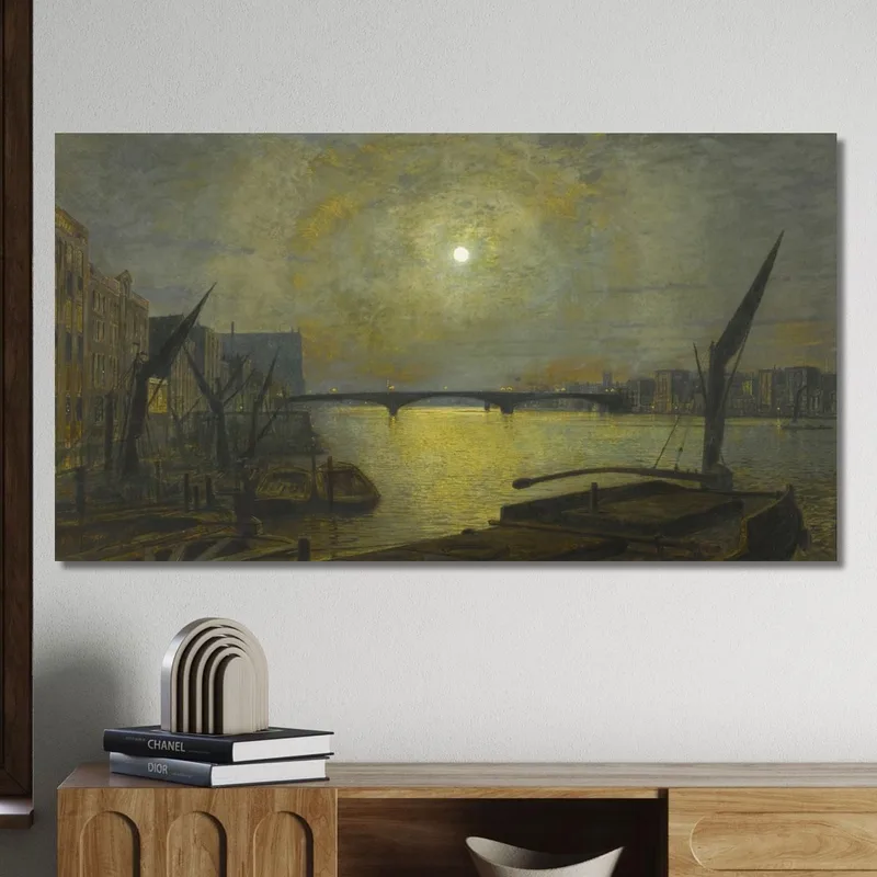 Southwark Bridge Von Blackfriars Im Mondlicht John Atkinson Grimshaw