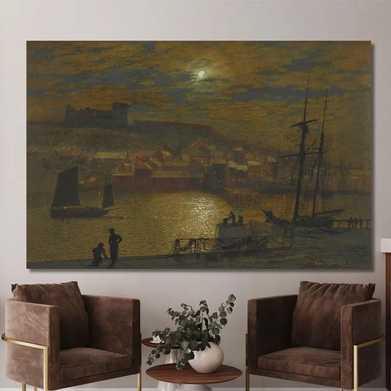 Whitby Von Scotch Head – Mondlicht Auf Dem Esk John Atkinson Grimshaw