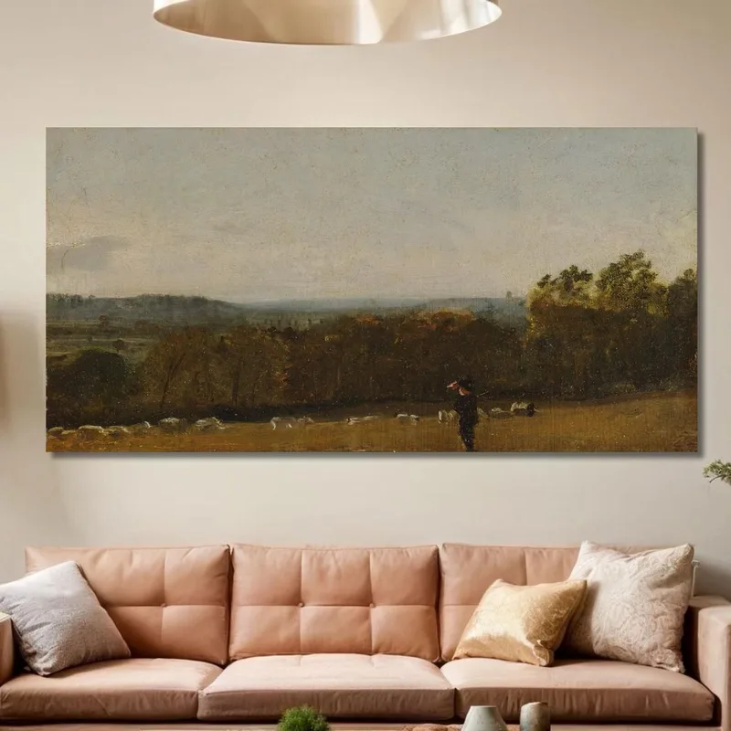 Un Pastore In Un Paesaggio Che Guarda Attraverso Dedham Vale Verso Langham John Constable