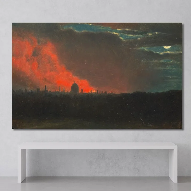 Fire In London Seen From Hampstead John Constable