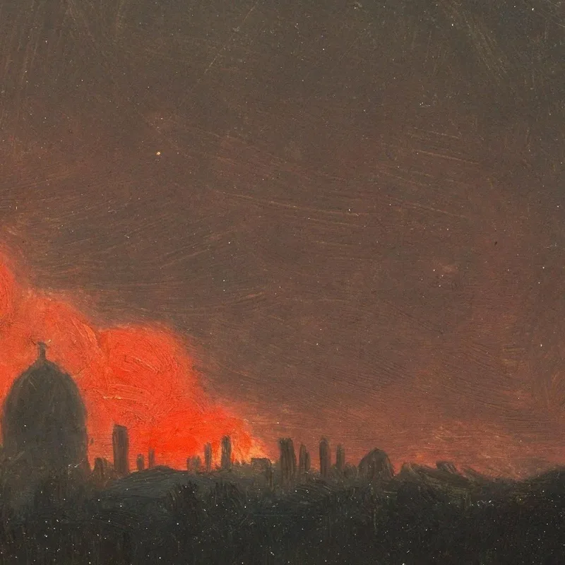 Fire In London Seen From Hampstead John Constable