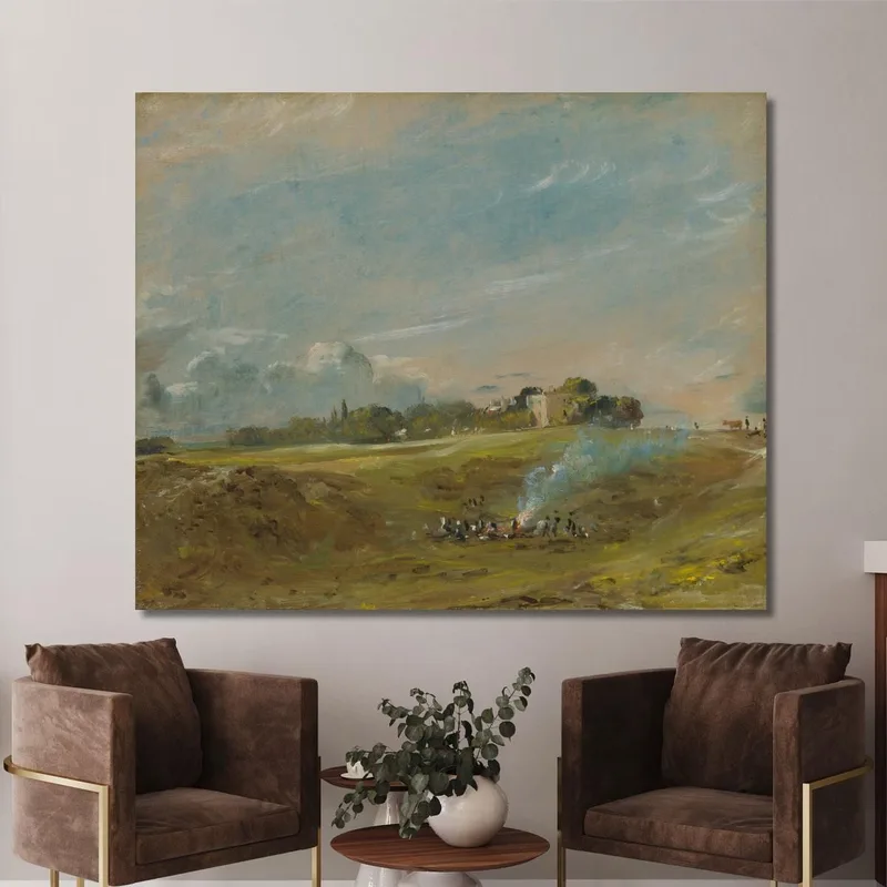 Hampstead Heath With A Bonfire John Constable