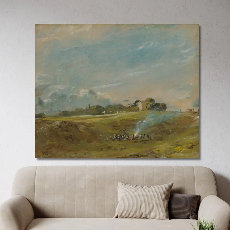 Hampstead Heath With A Bonfire John Constable