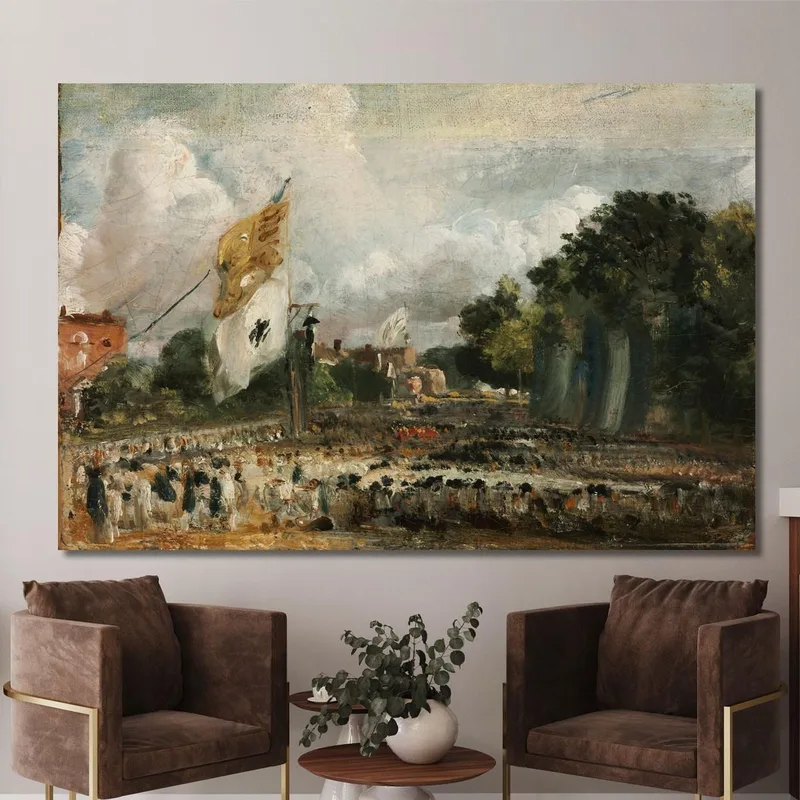 Célébration À East Bergholt De La Paix De 1814 John Constable