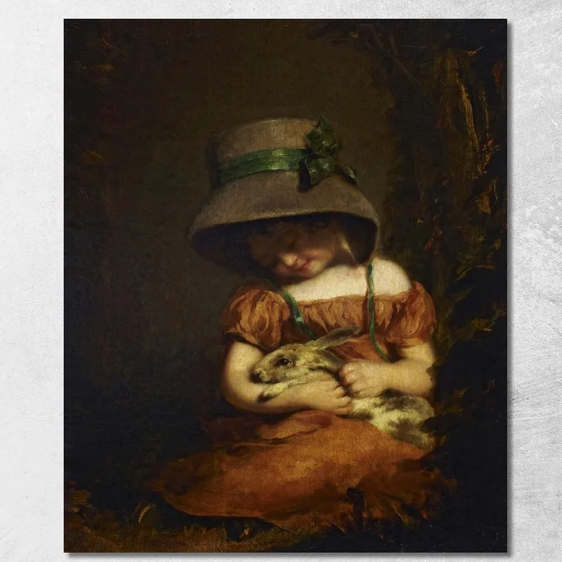 Ragazza Con Un Coniglio John Hoppner quadro stampa su tela