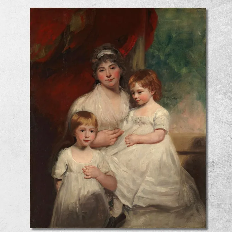 La Signora John Garden Ann E I Suoi Figli John E Ann Margaret John Hoppner quadro stampa su tela