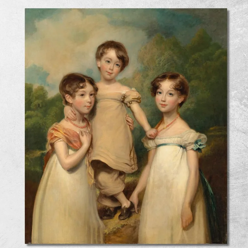 Portrait Des Enfants Hughes-Hallett John Hoppner tableau impression sur toile