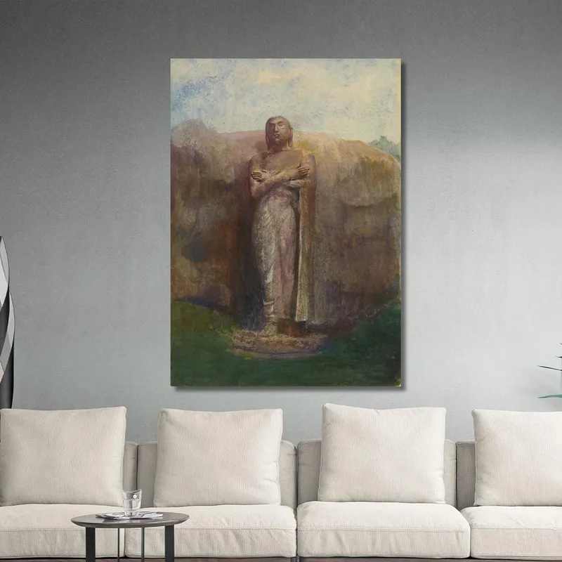 Statua Colossale Di Ananda Vicino Alla Città In Rovina Di Pollanarua Ceylon John La Farge