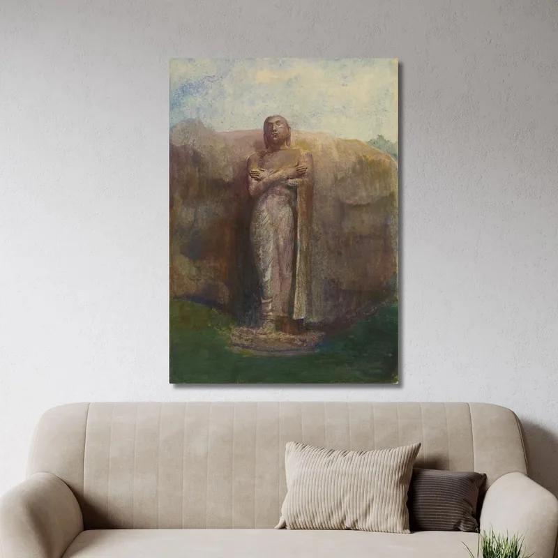 Statua Colossale Di Ananda Vicino Alla Città In Rovina Di Pollanarua Ceylon John La Farge