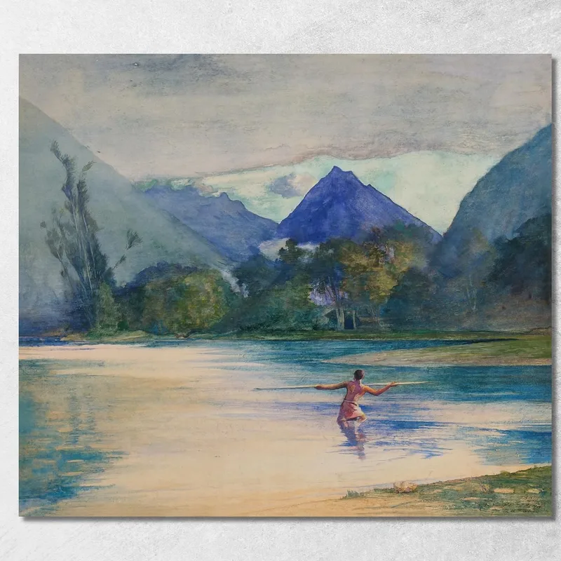 Eingang Zum Vai-Te-Piha River Cook'S Anchorage John La Farge drucken auf leinwand