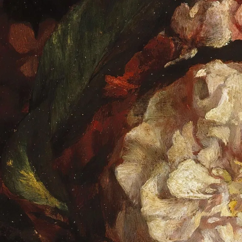 Fiori Su Un Vassoio Giapponese Su Un Tavolo Di Mogano John La Farge