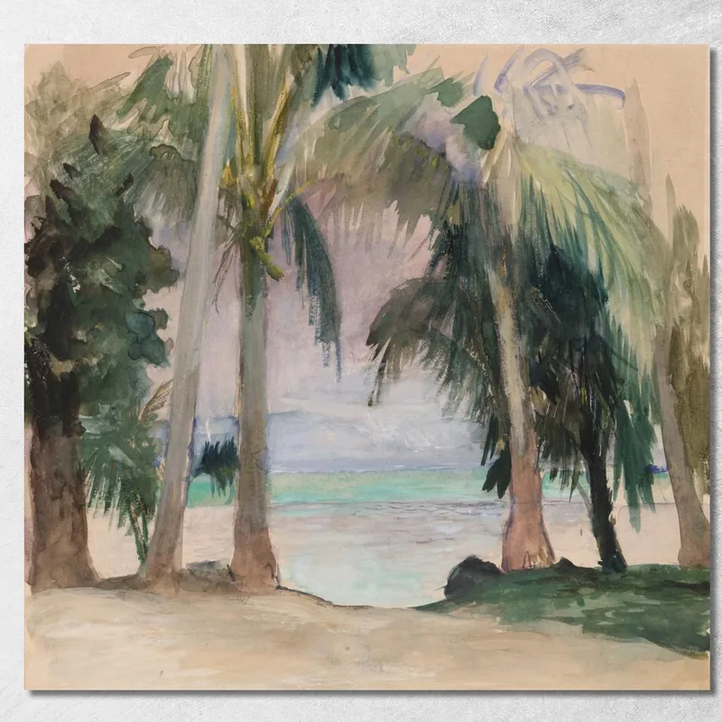 Palmen Am Meer John La Farge drucken auf leinwand