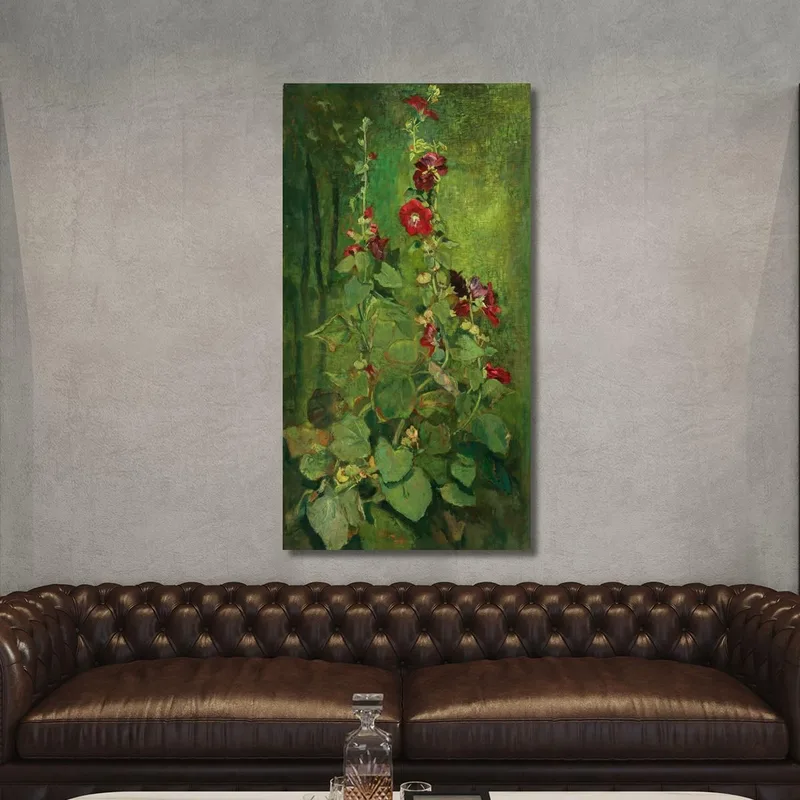 Roses Trémières Rouges John La Farge