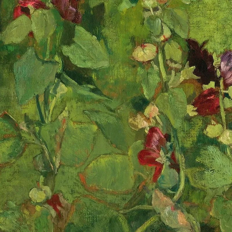 Roses Trémières Rouges John La Farge