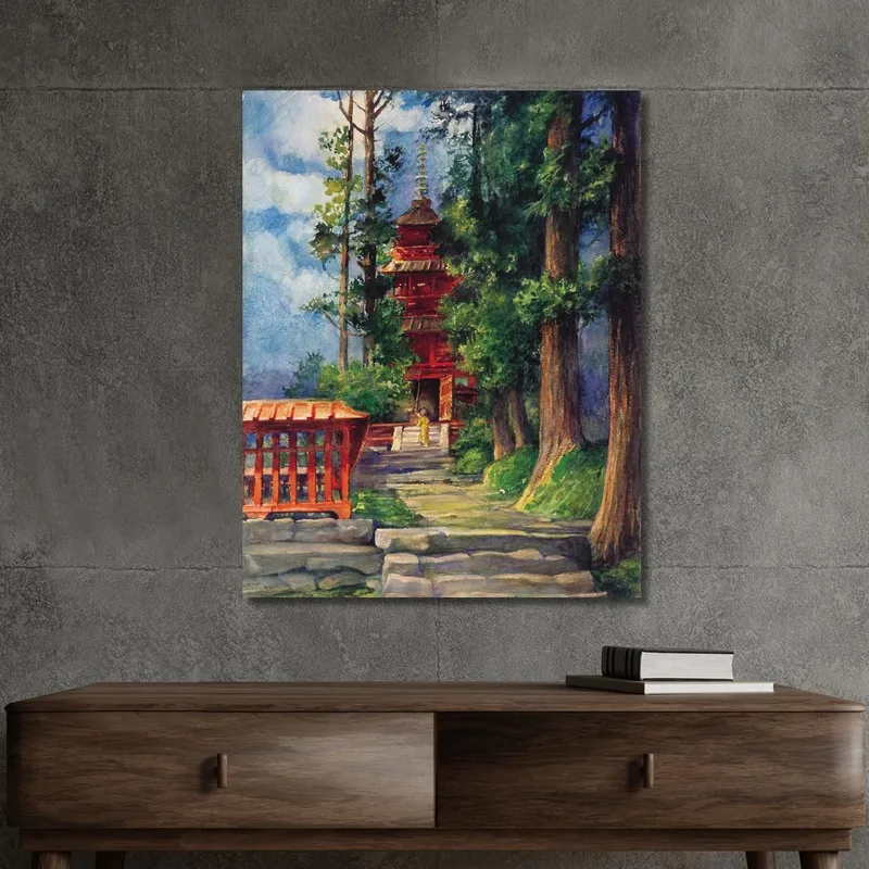 Red Pagoda Nikko  John La Farge