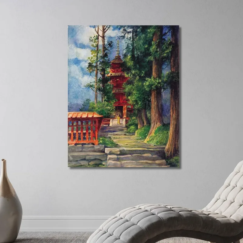 Red Pagoda Nikko  John La Farge