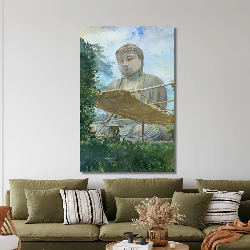 The Great Statue Of Amida Buddha At Kamakura Known As The Daibutsu From The Priest'S Garden John La Farge