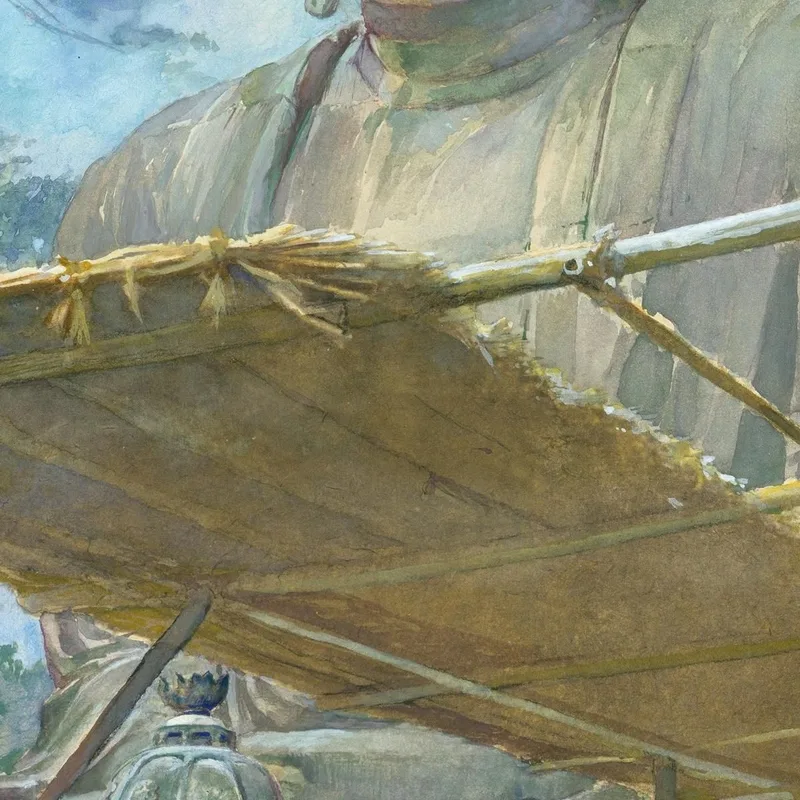 The Great Statue Of Amida Buddha At Kamakura Known As The Daibutsu From The Priest'S Garden John La Farge
