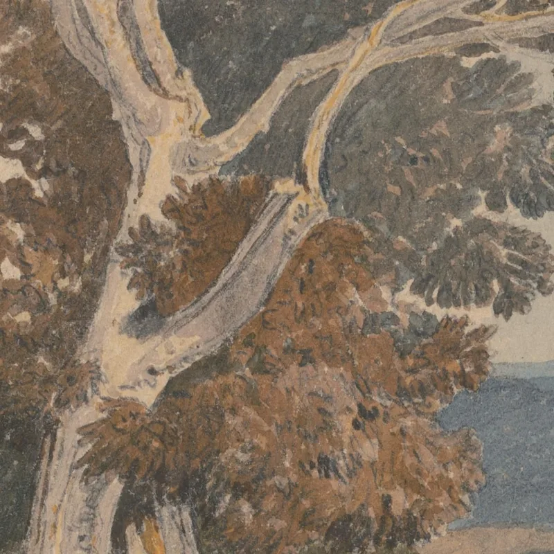 Un Grupo De Árboles Junto A Una Cerca John Sell Cotman