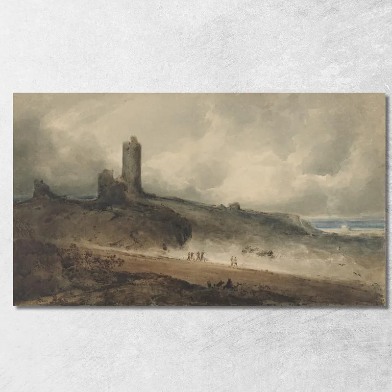 Castello Di Aberystwyth John Sell Cotman quadro stampa su tela