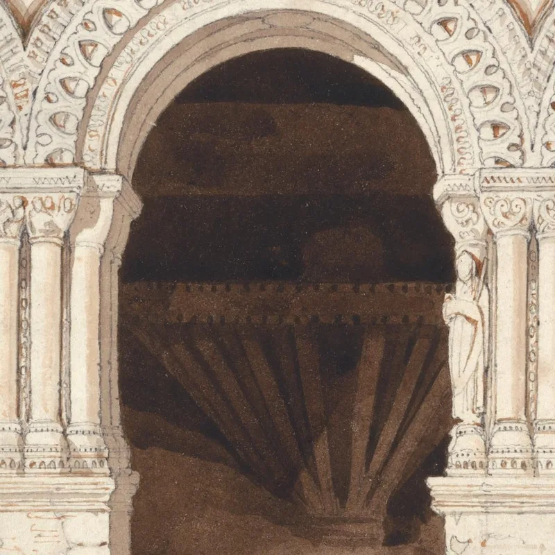 Archi Nel Lato Ovest Del Chiostro Di Saint-Georges De Boscherville Vicino A Rouen, Normandia John Sell Cotman