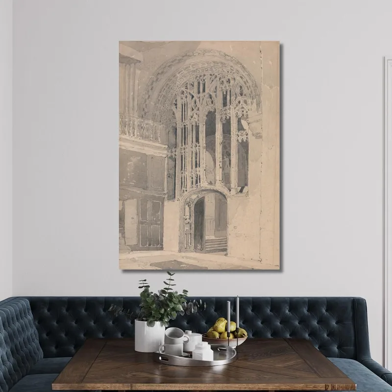 Interior De La Catedral De Norwich: Puerta Y Pantalla Entre El Transepto Sur Y El Pasillo Del Presbiterio John Sell Cotman cuadr